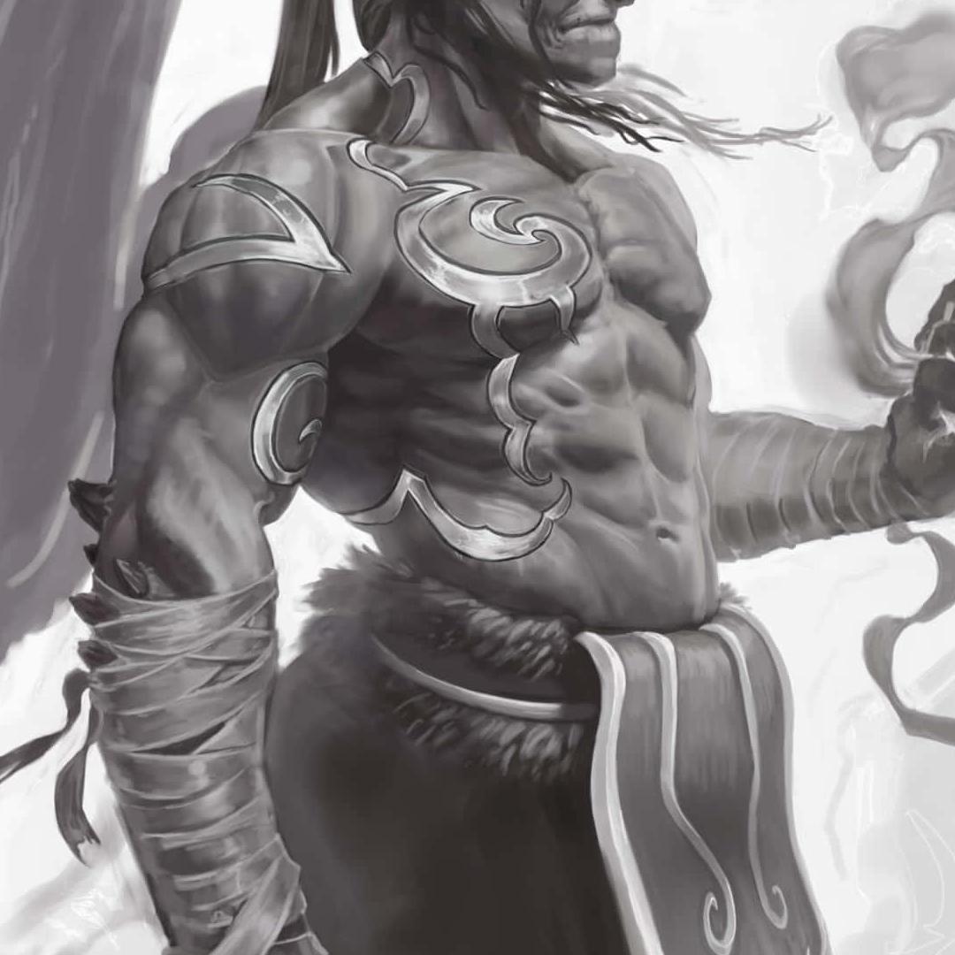 Illidan monochrome sketch